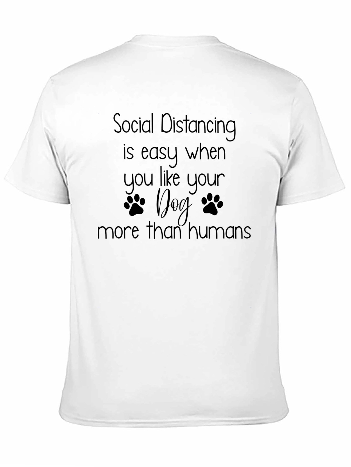 Social Distancing Dog Lover T-Shirt - Black