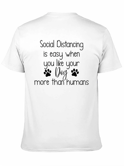 Social Distancing Dog Lover T-Shirt - Black