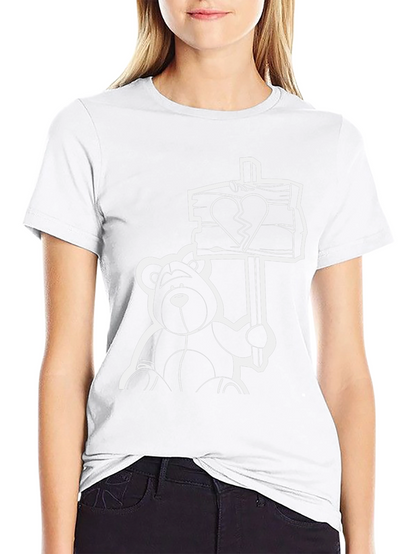 Heartbroken Bear Graphic Tee - Black T-Shirt