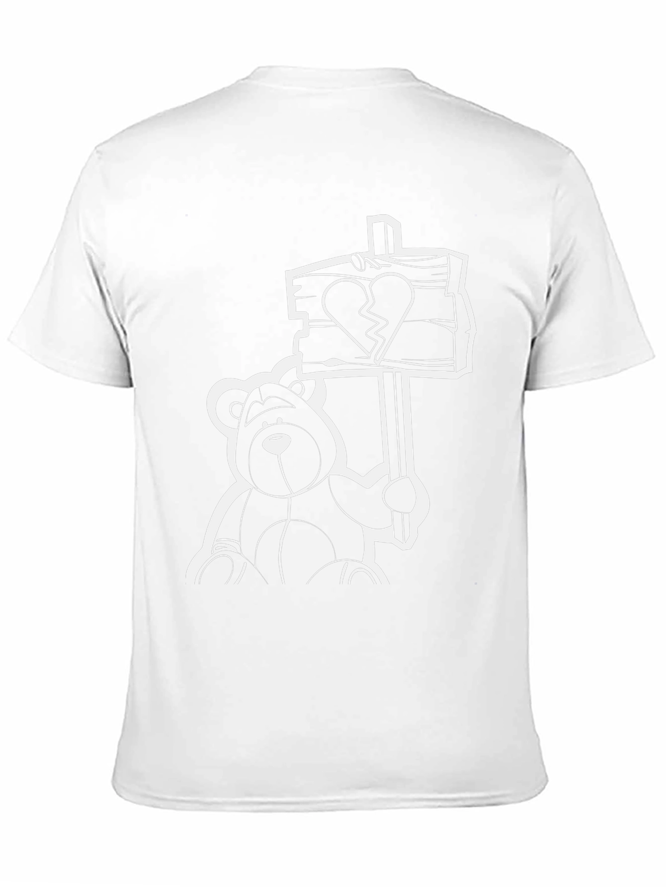 Heartbroken Bear Graphic Tee - Black T-Shirt
