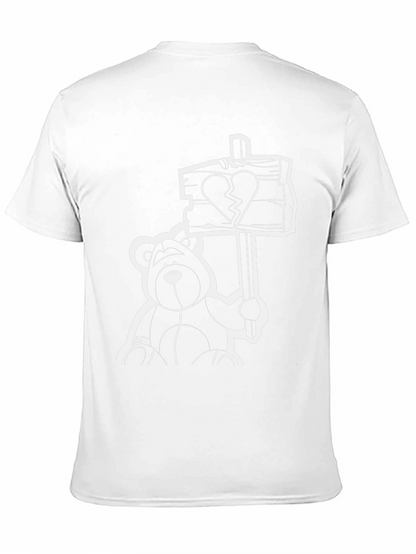 Heartbroken Bear Graphic Tee - Black T-Shirt