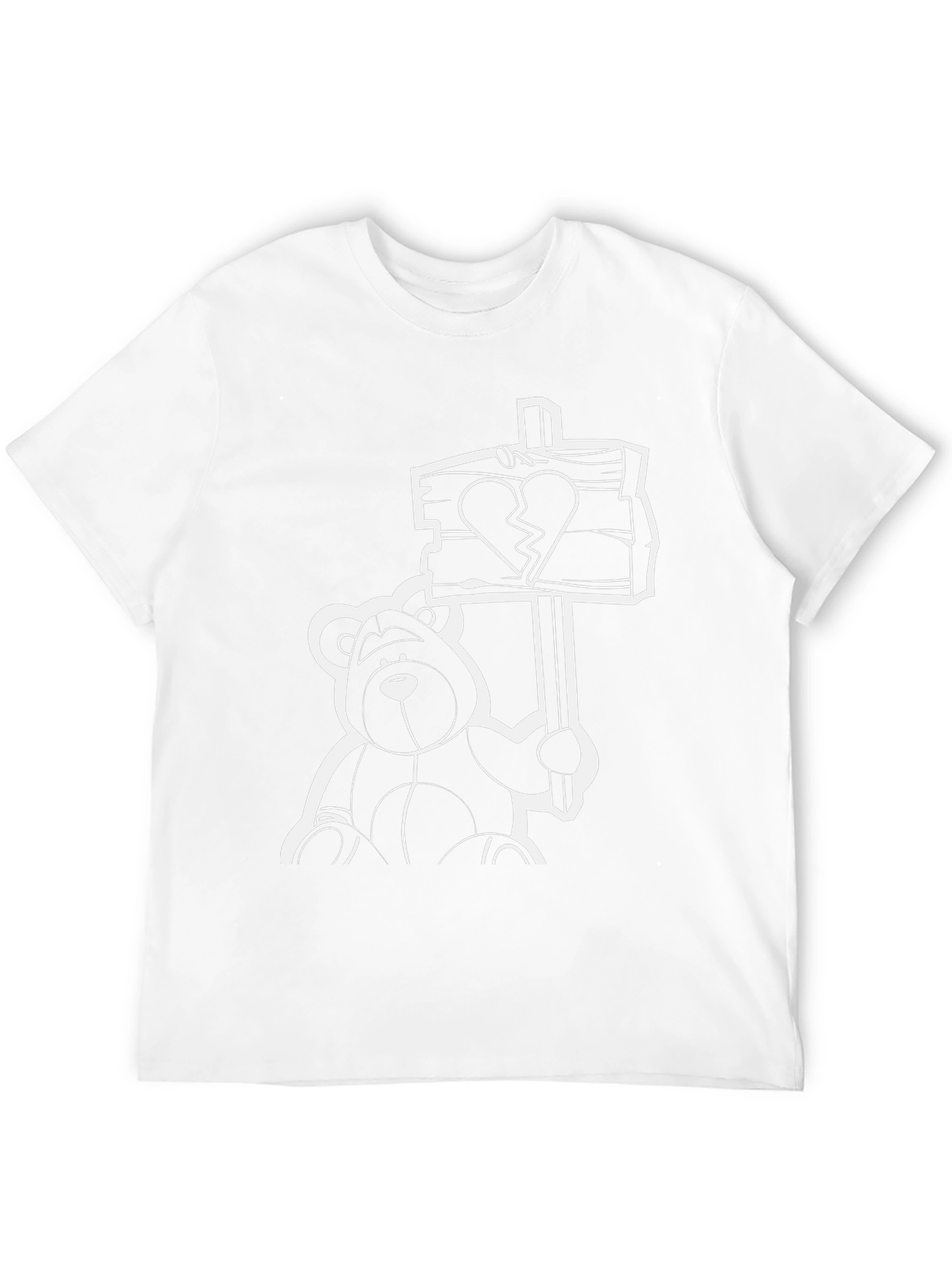 Heartbroken Bear Graphic Tee - Black T-Shirt