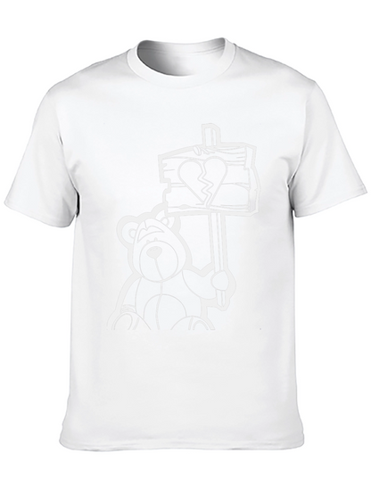 Heartbroken Bear Graphic Tee - Black T-Shirt