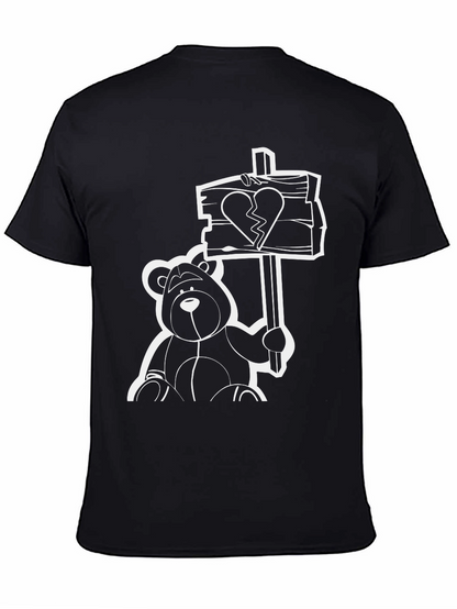 Heartbroken Bear Graphic Tee - Black T-Shirt