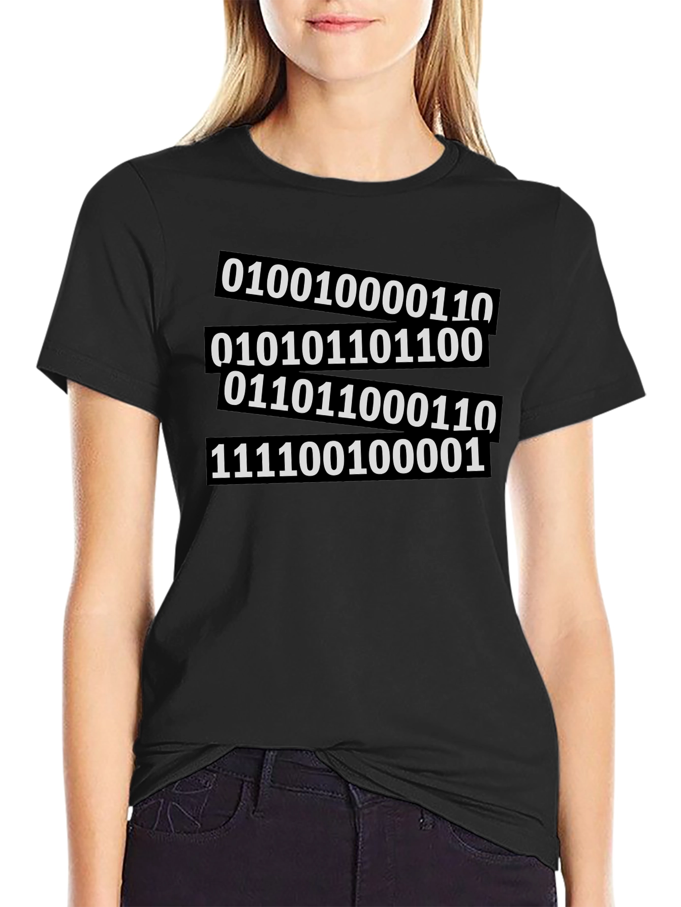 Binary Code Graphic Tee - Black