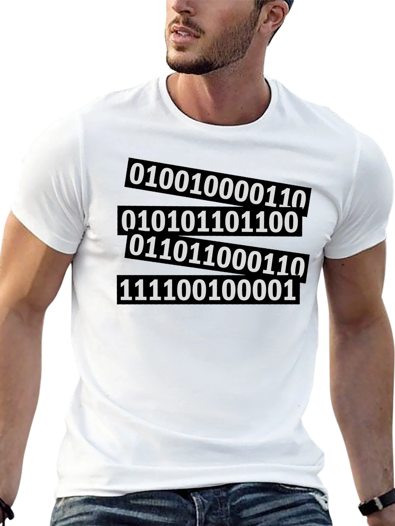 Binary Code Graphic Tee - Black