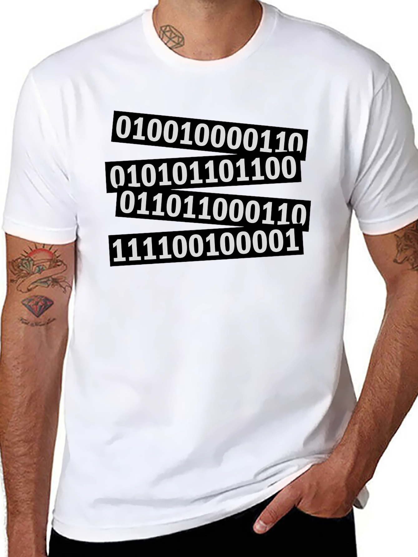 Binary Code Graphic Tee - Black