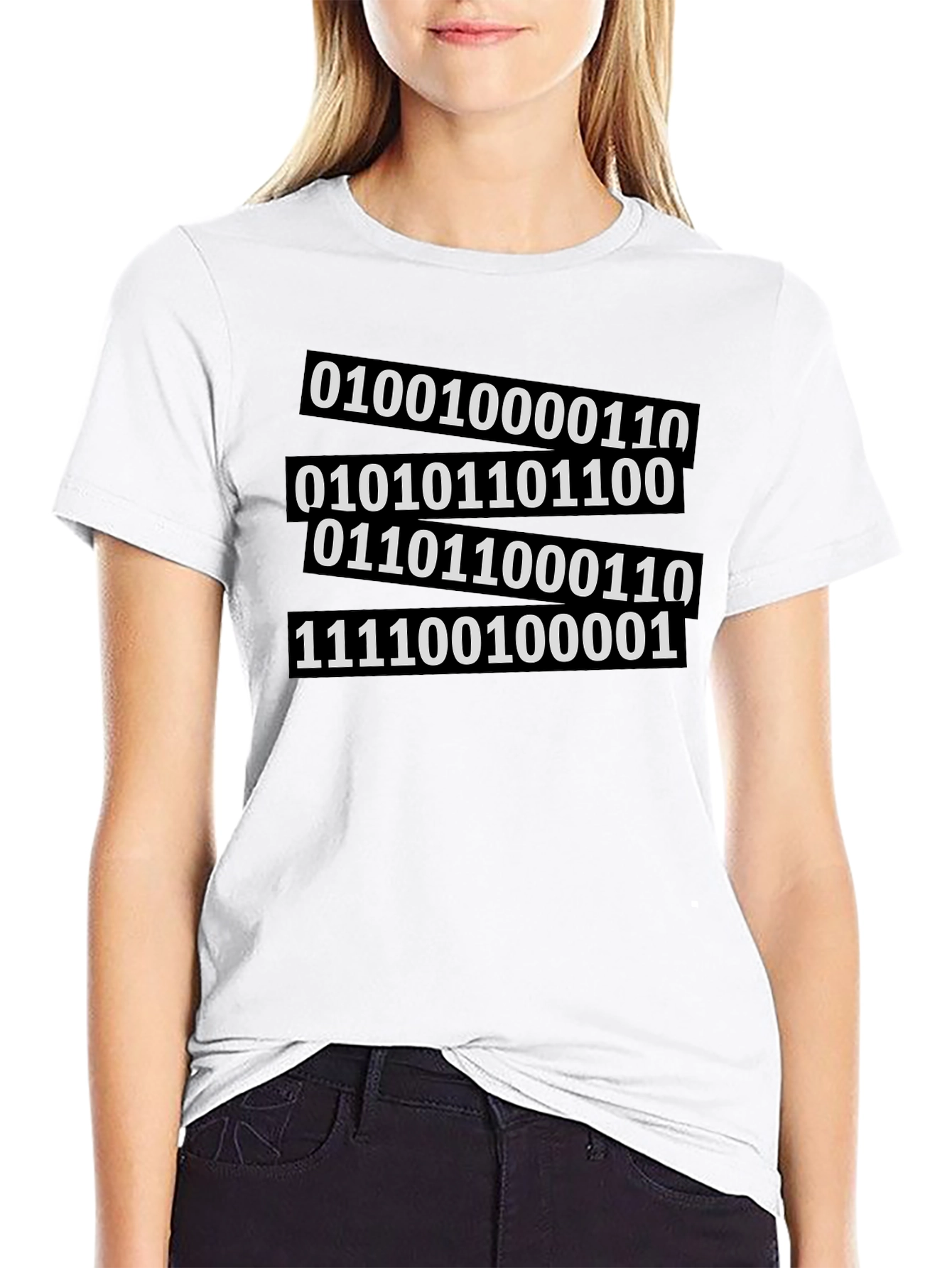 Binary Code Graphic Tee - Black