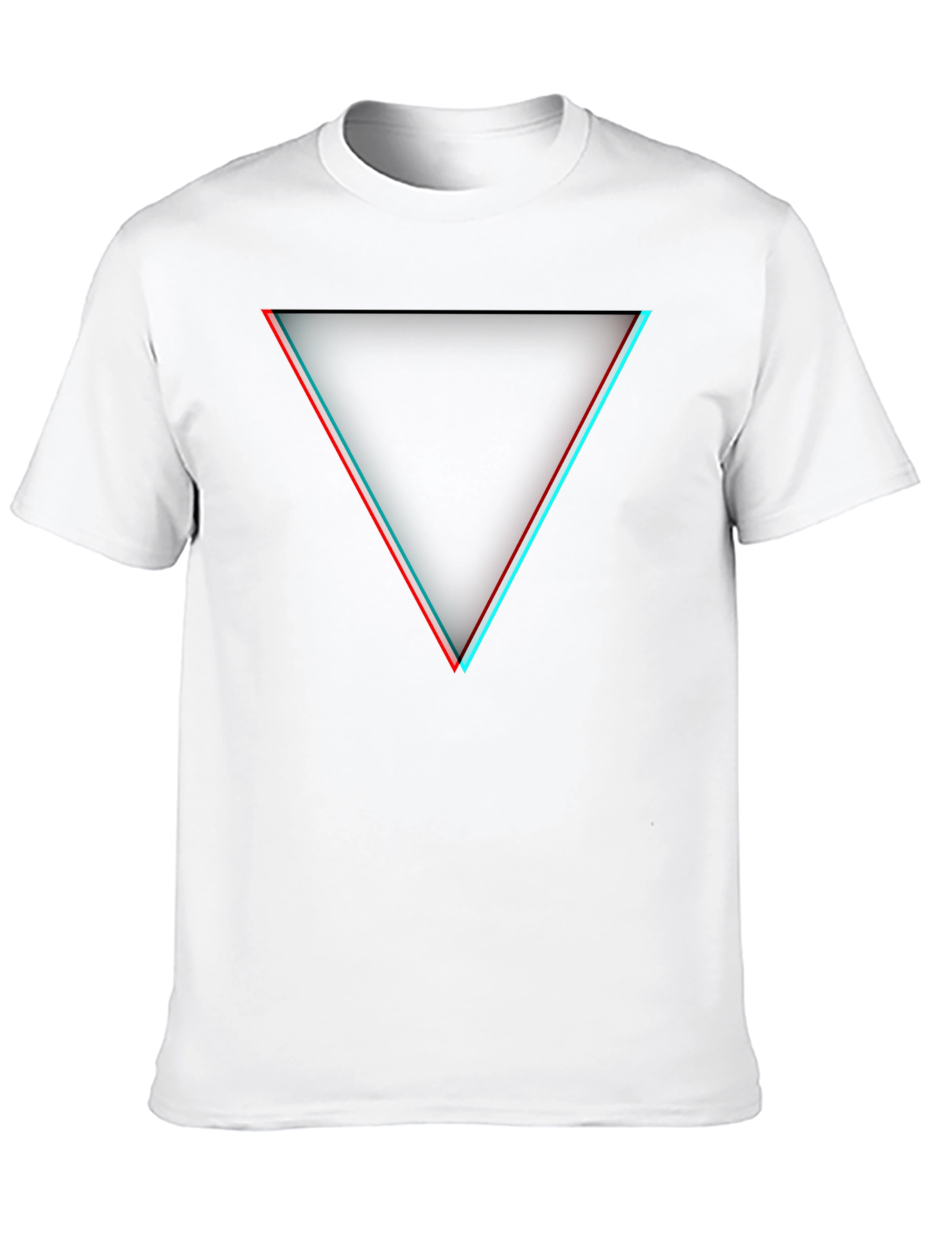 Modern Triangle Graphic Tee - Black Cotton Blend Shirt