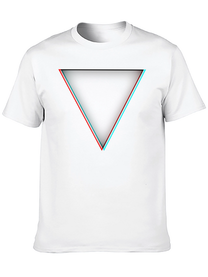 Modern Triangle Graphic Tee - Black Cotton Blend Shirt