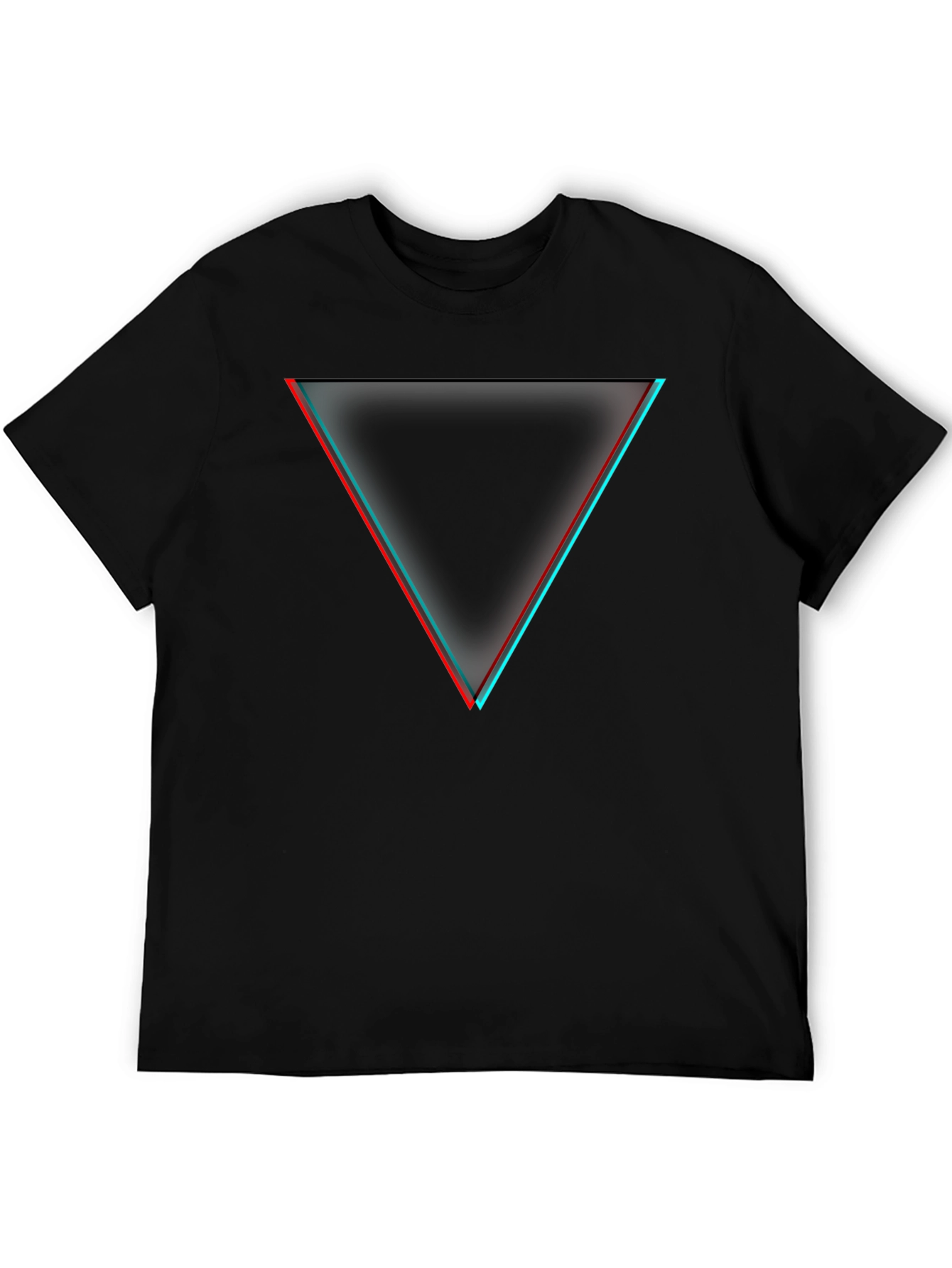 Modern Triangle Graphic Tee - Black Cotton Blend Shirt