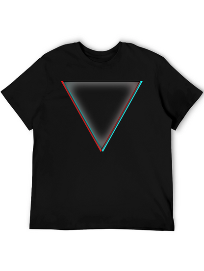 Modern Triangle Graphic Tee - Black Cotton Blend Shirt