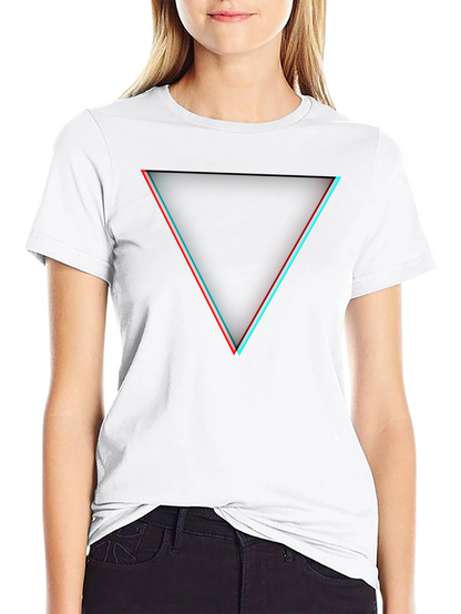 Modern Triangle Graphic Tee - Black Cotton Blend Shirt