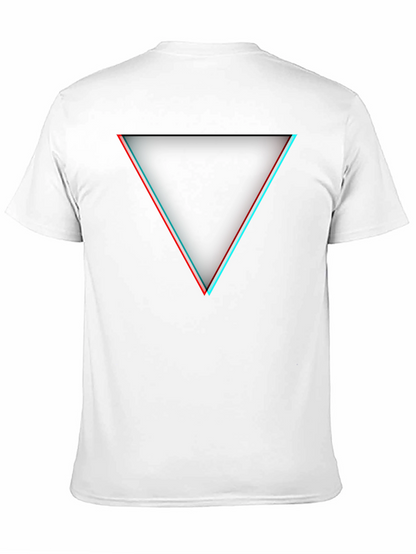 Modern Triangle Graphic Tee - Black Cotton Blend Shirt
