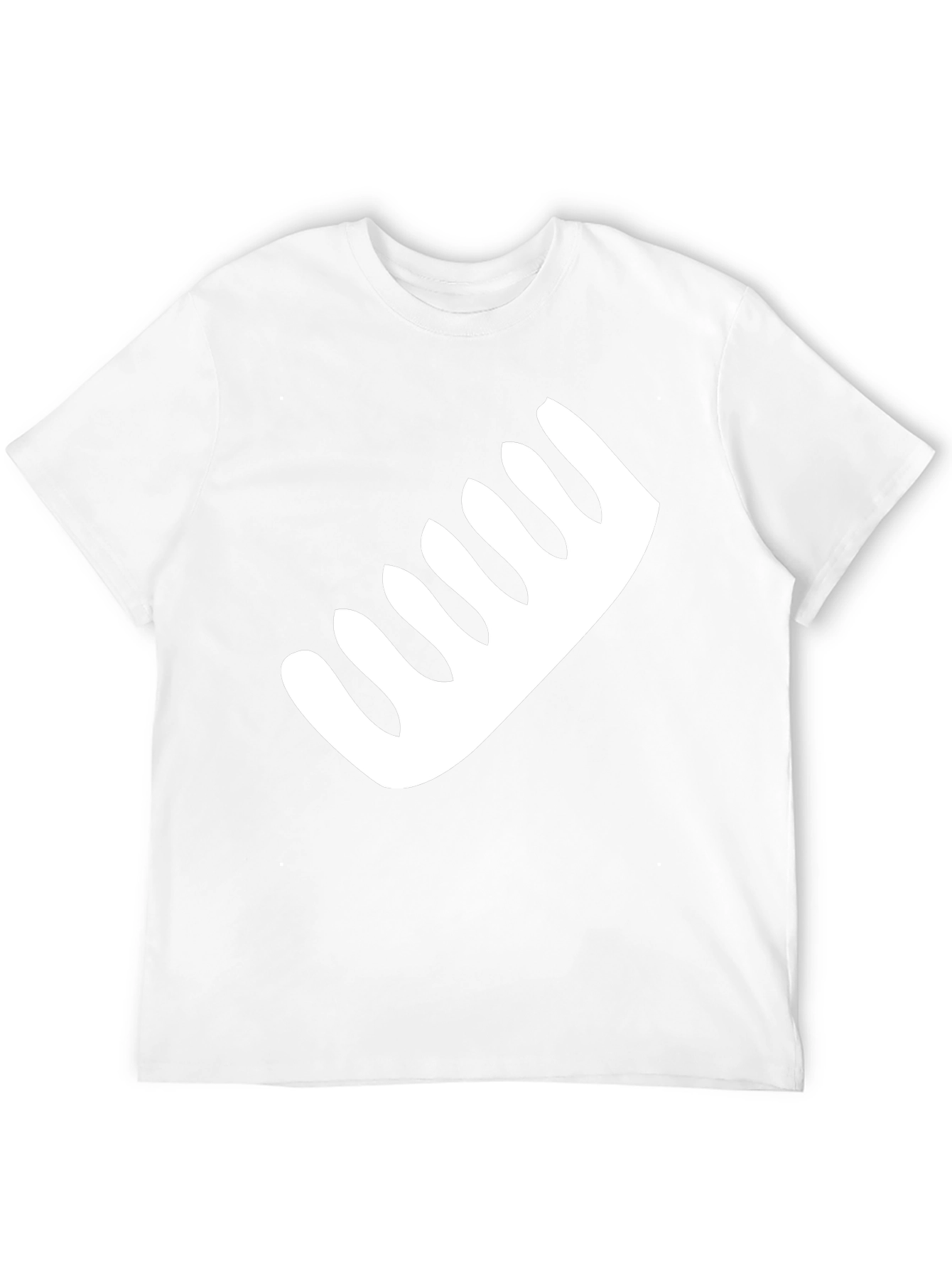 Mens Black T-Shirt with White Comb Graphic