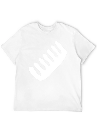 Mens Black T-Shirt with White Comb Graphic