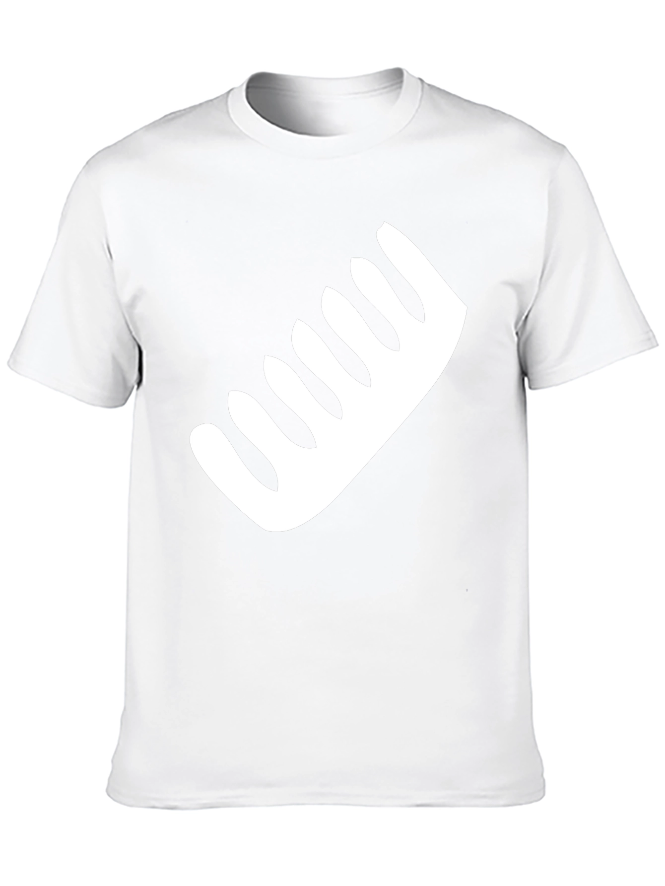 Mens Black T-Shirt with White Comb Graphic