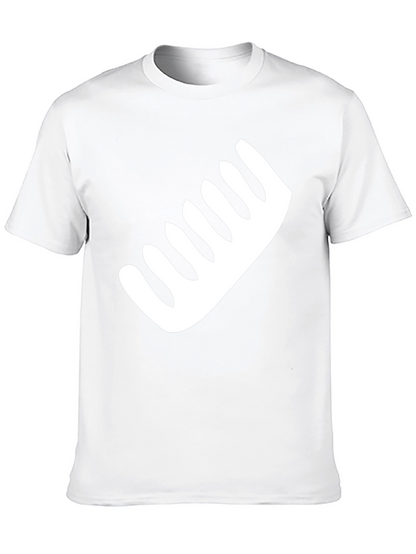 Mens Black T-Shirt with White Comb Graphic