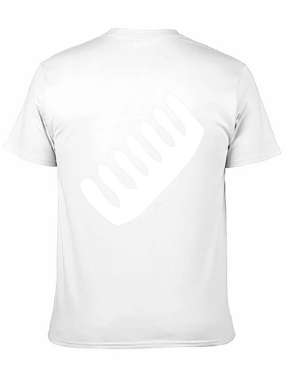 Mens Black T-Shirt with White Comb Graphic