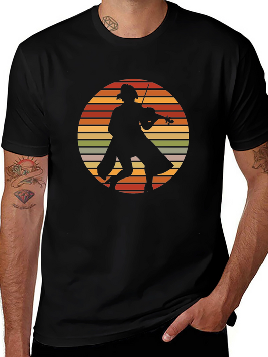 Retro Fiddler T-Shirt - Vintage Musician Tee