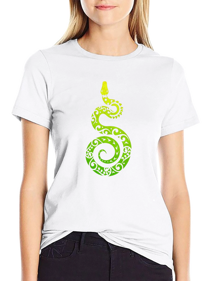 Tribal Snake Print Mens Black T-Shirt