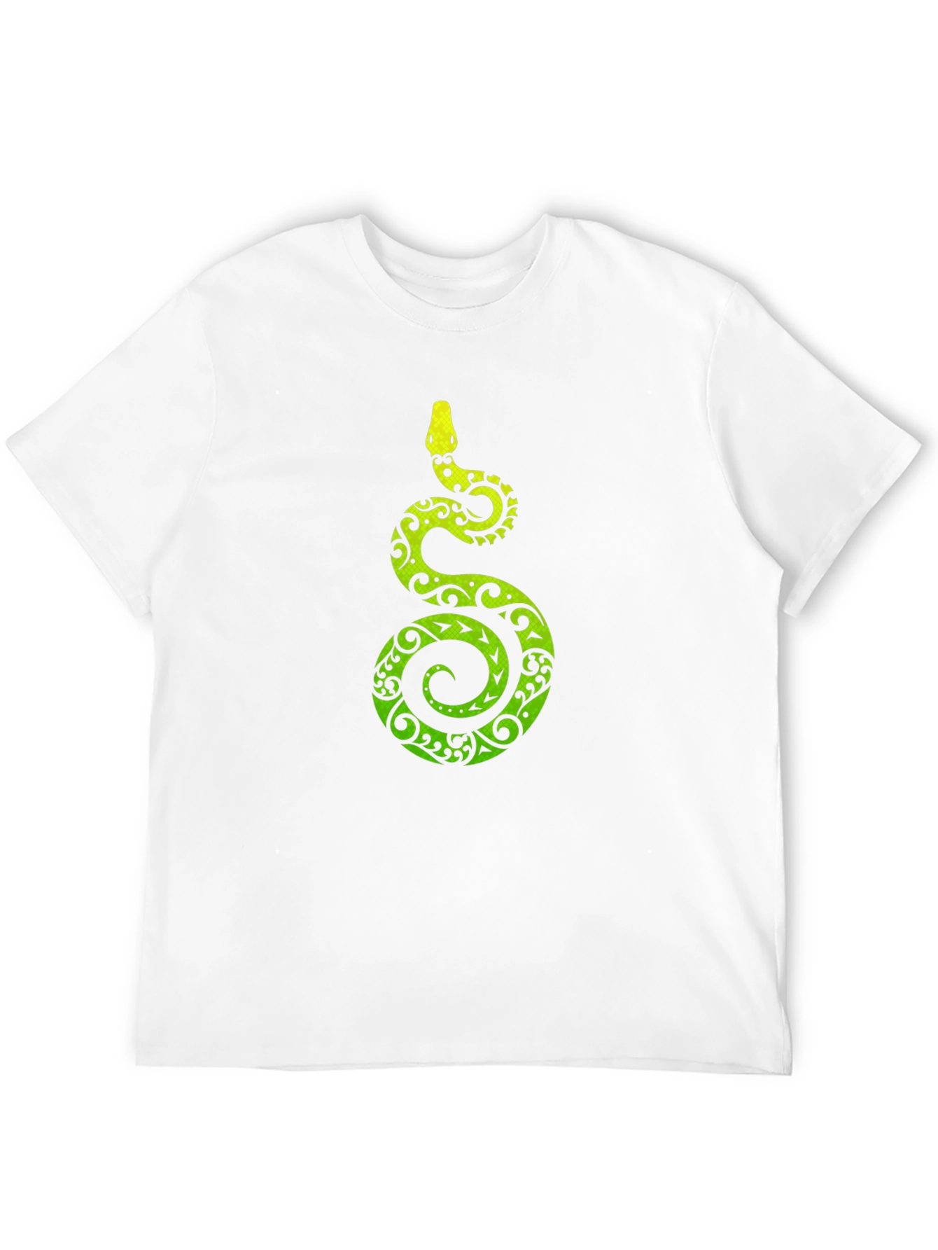 Tribal Snake Print Mens Black T-Shirt