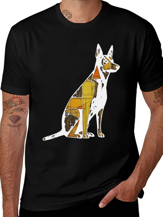 Abstract Dog Graphic T-Shirt - Stylish Unisex Tee