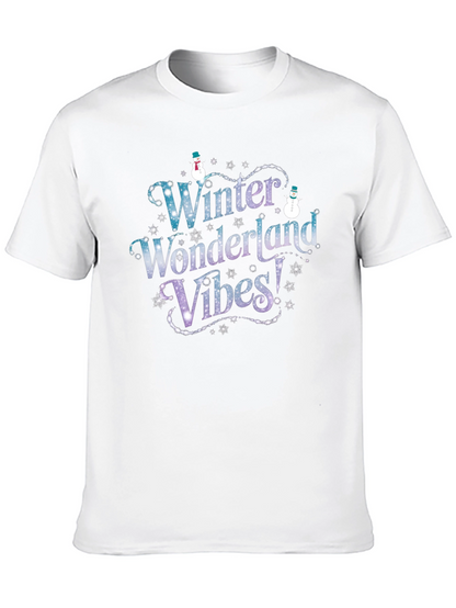 Winter Wonderland Vibes Black T-Shirt
