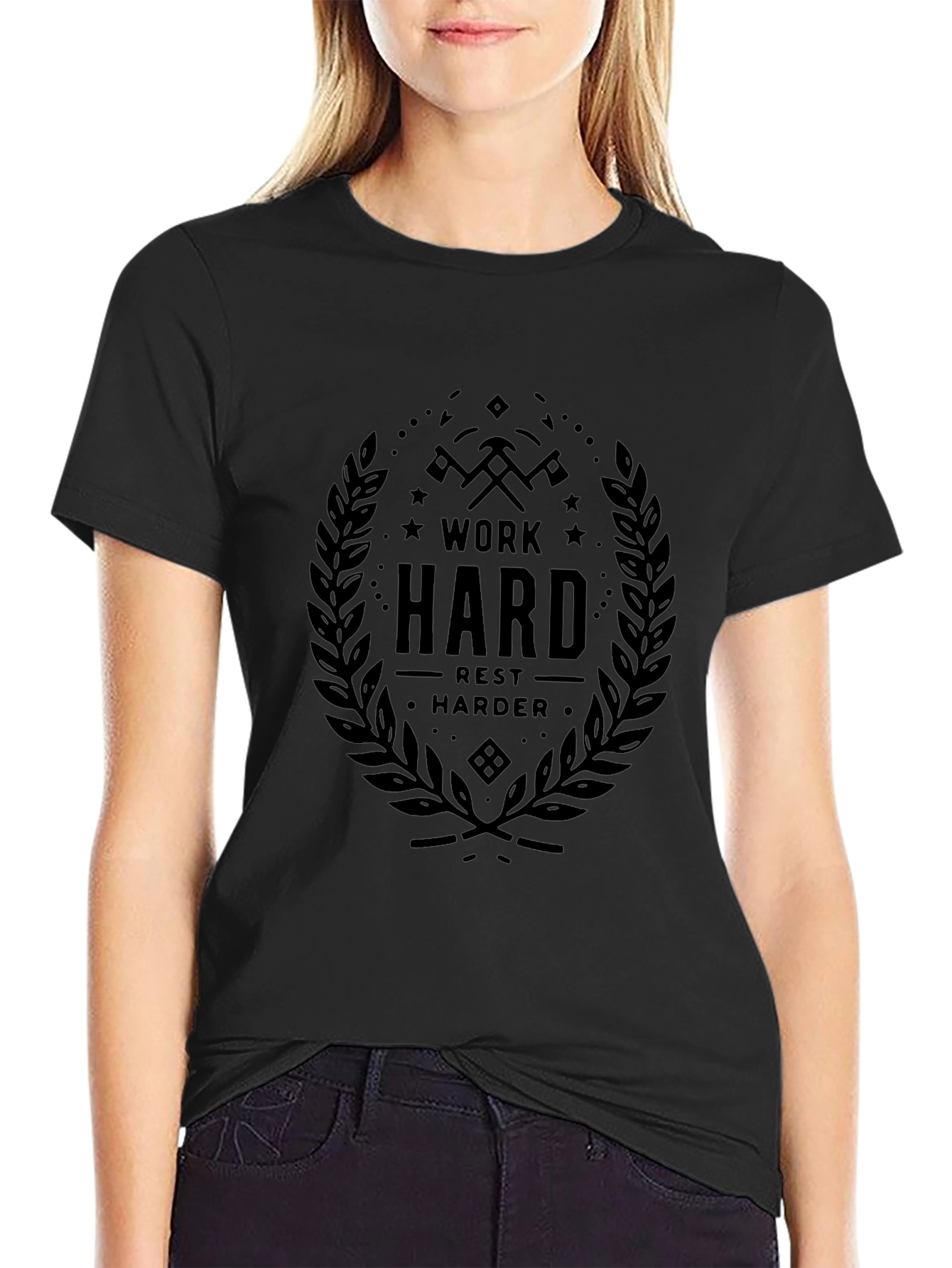 Work Hard Rest Harder Black T-Shirt