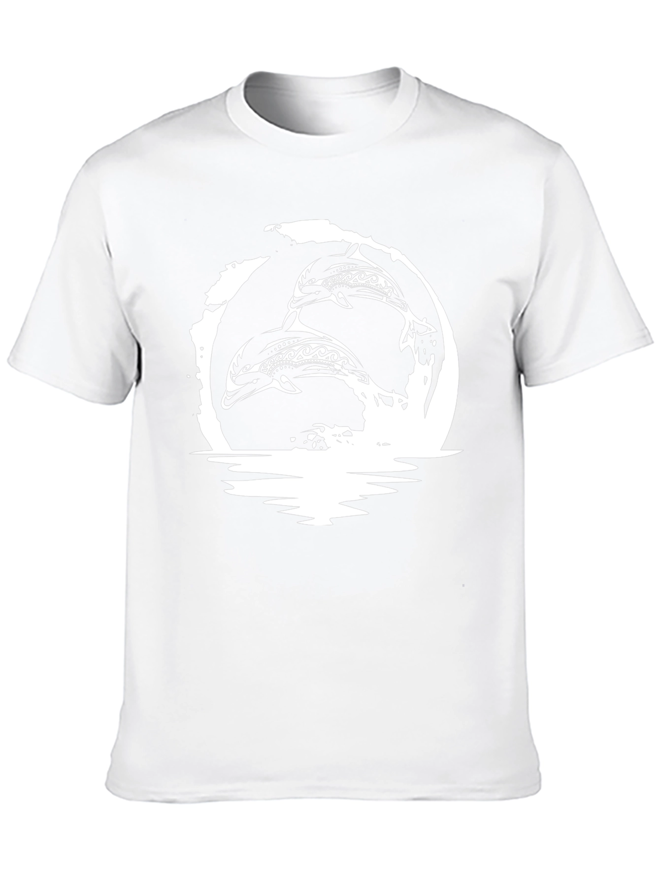 Tribal Dolphins Graphic T-Shirt - Black