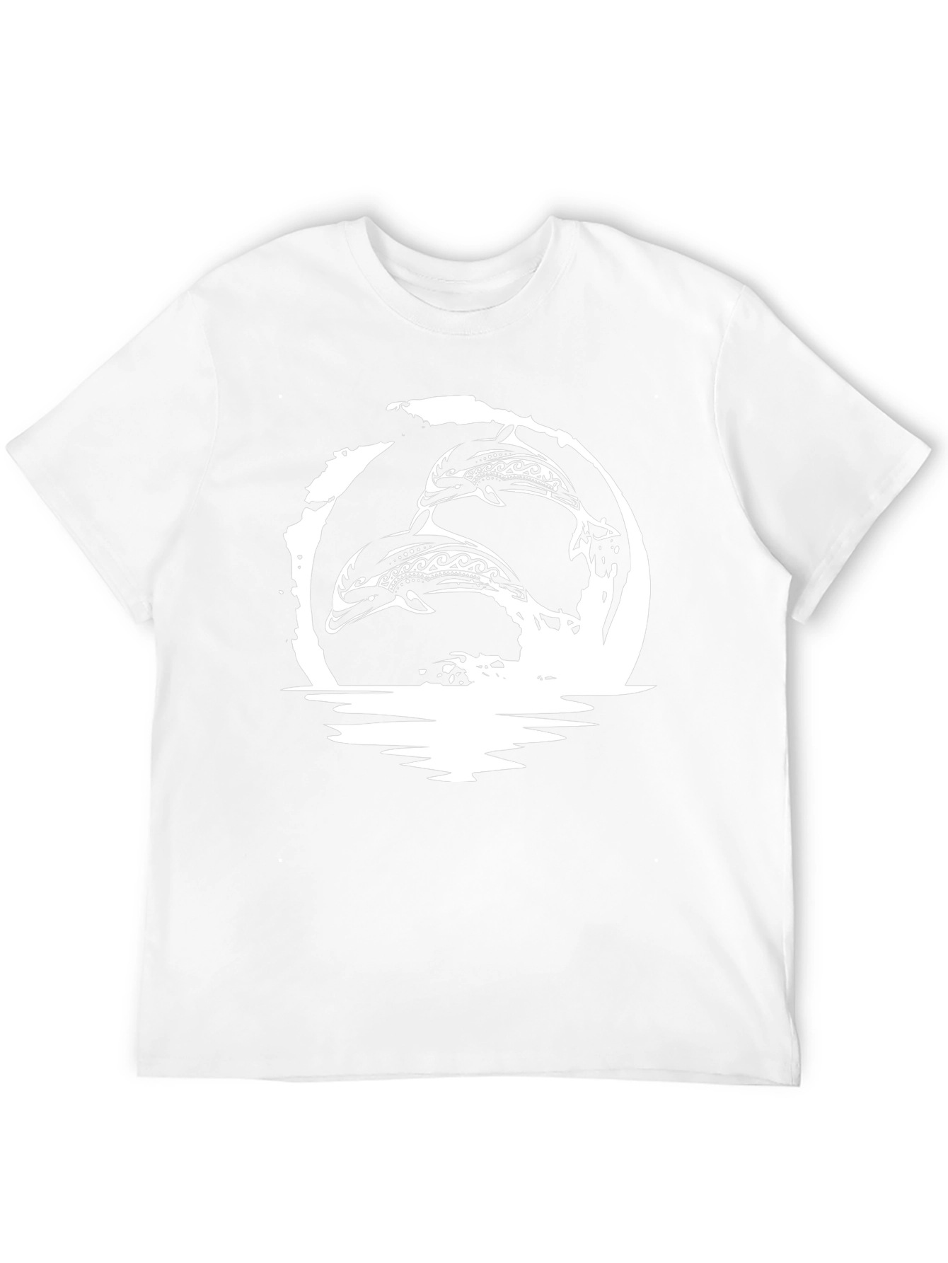 Tribal Dolphins Graphic T-Shirt - Black
