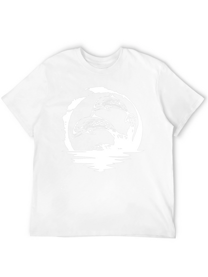 Tribal Dolphins Graphic T-Shirt - Black