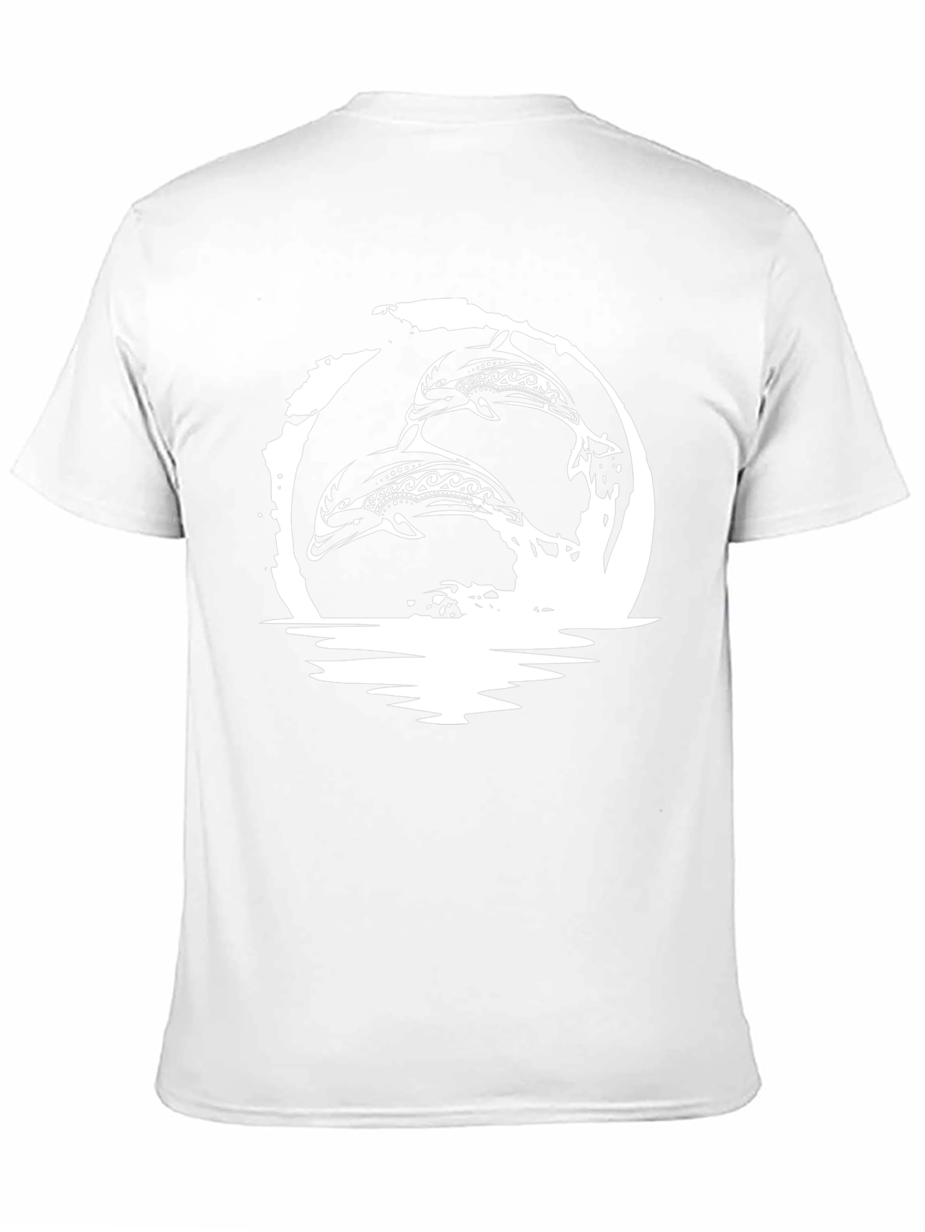 Tribal Dolphins Graphic T-Shirt - Black