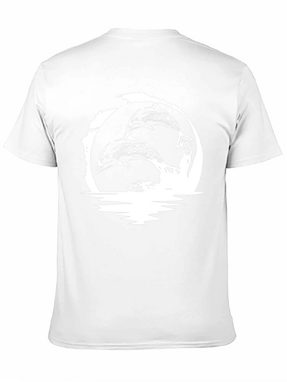 Tribal Dolphins Graphic T-Shirt - Black