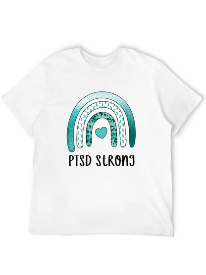 PTSD Strong Ribbon Rainbow T-Shirt