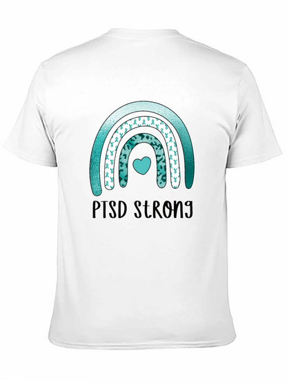 PTSD Strong Ribbon Rainbow T-Shirt