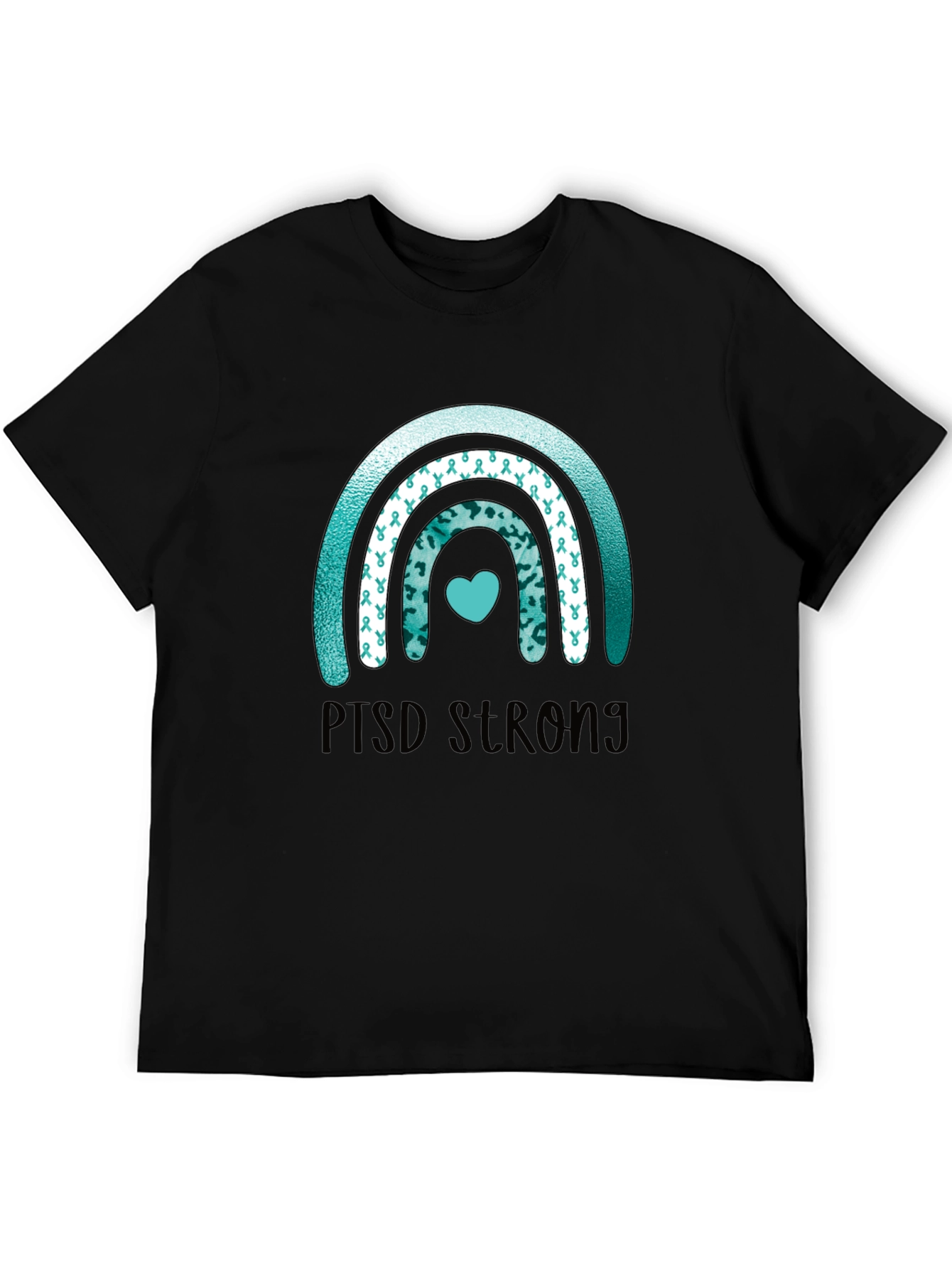 PTSD Strong Ribbon Rainbow T-Shirt