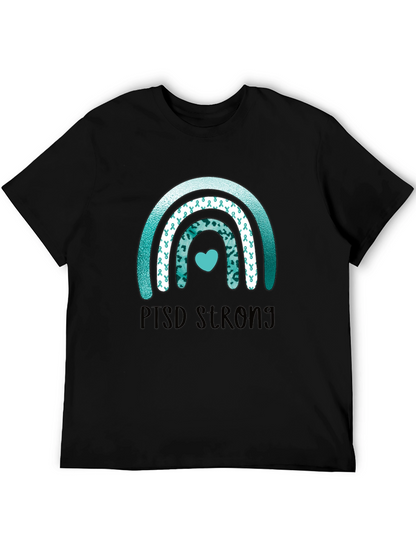 PTSD Strong Ribbon Rainbow T-Shirt