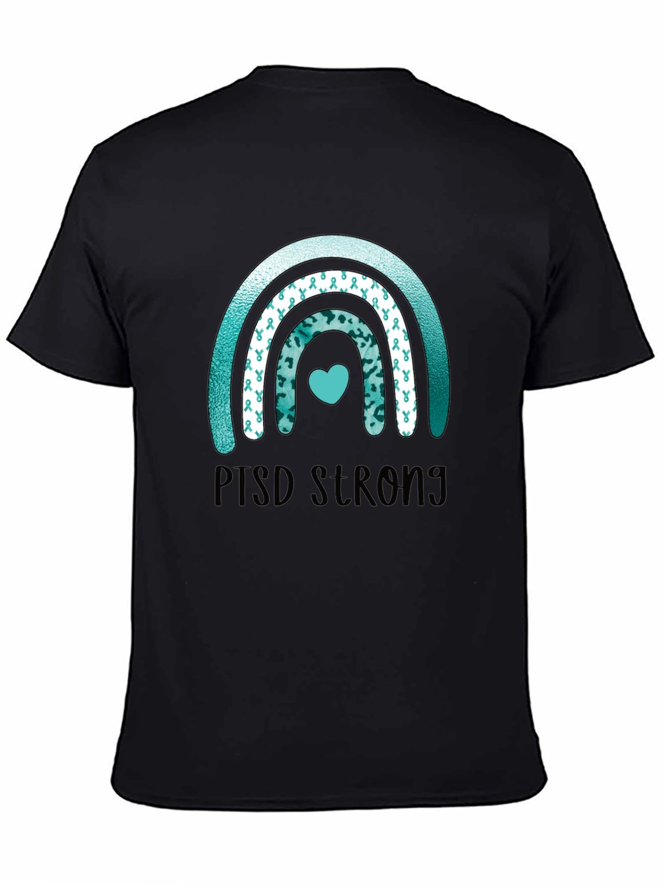PTSD Strong Ribbon Rainbow T-Shirt