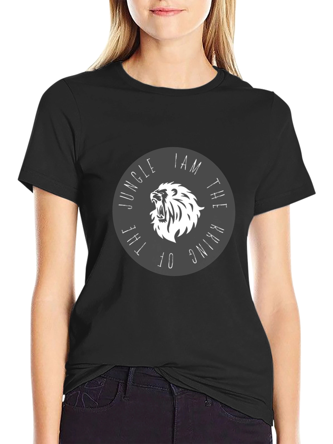 Jungle King Lion Graphic Tee - Black