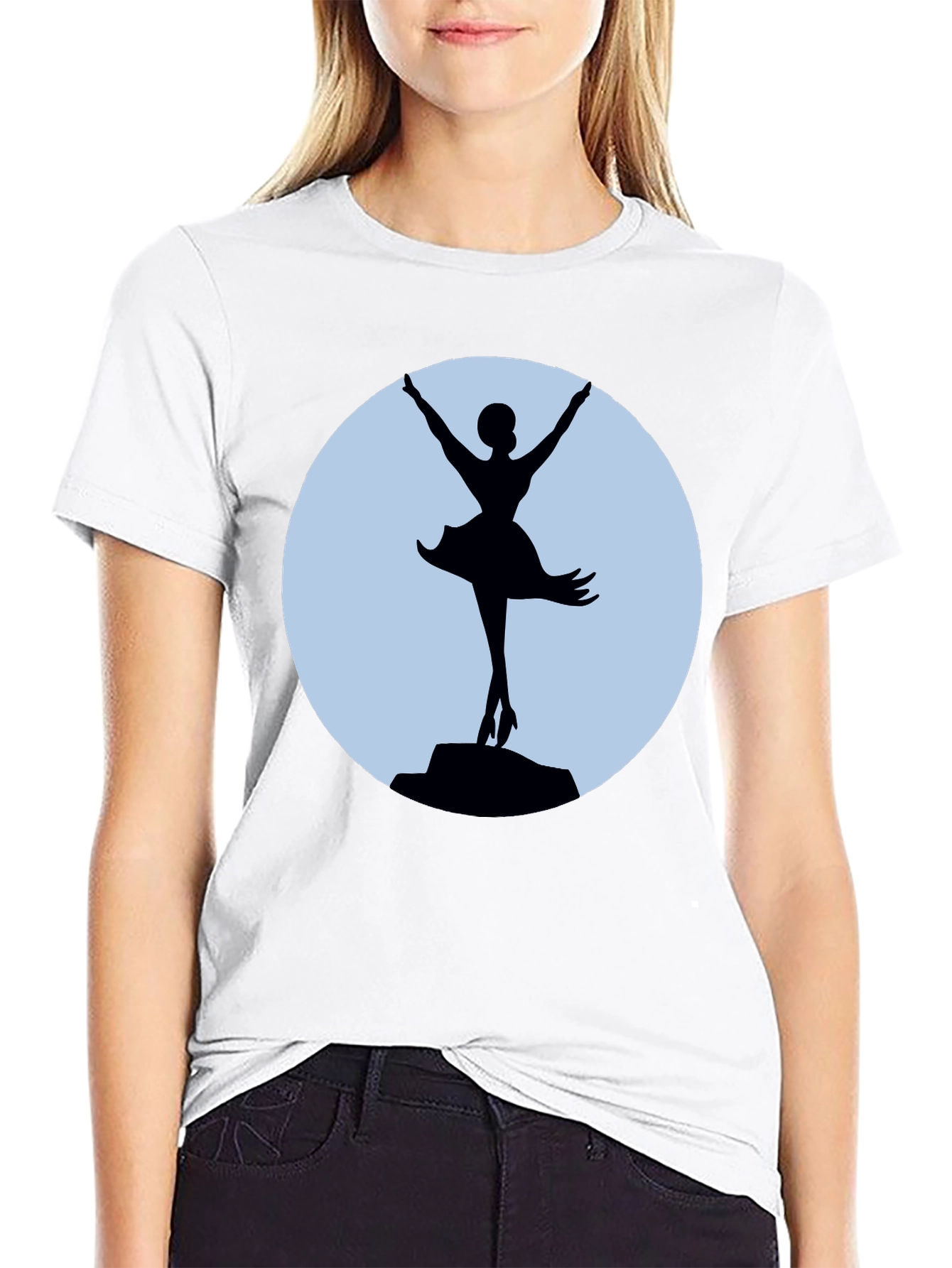 Ballerina Silhouette T-Shirt - Elegant Dance Tee