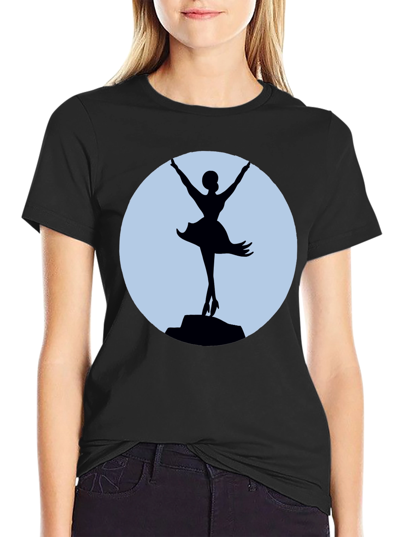 Ballerina Silhouette T-Shirt - Elegant Dance Tee