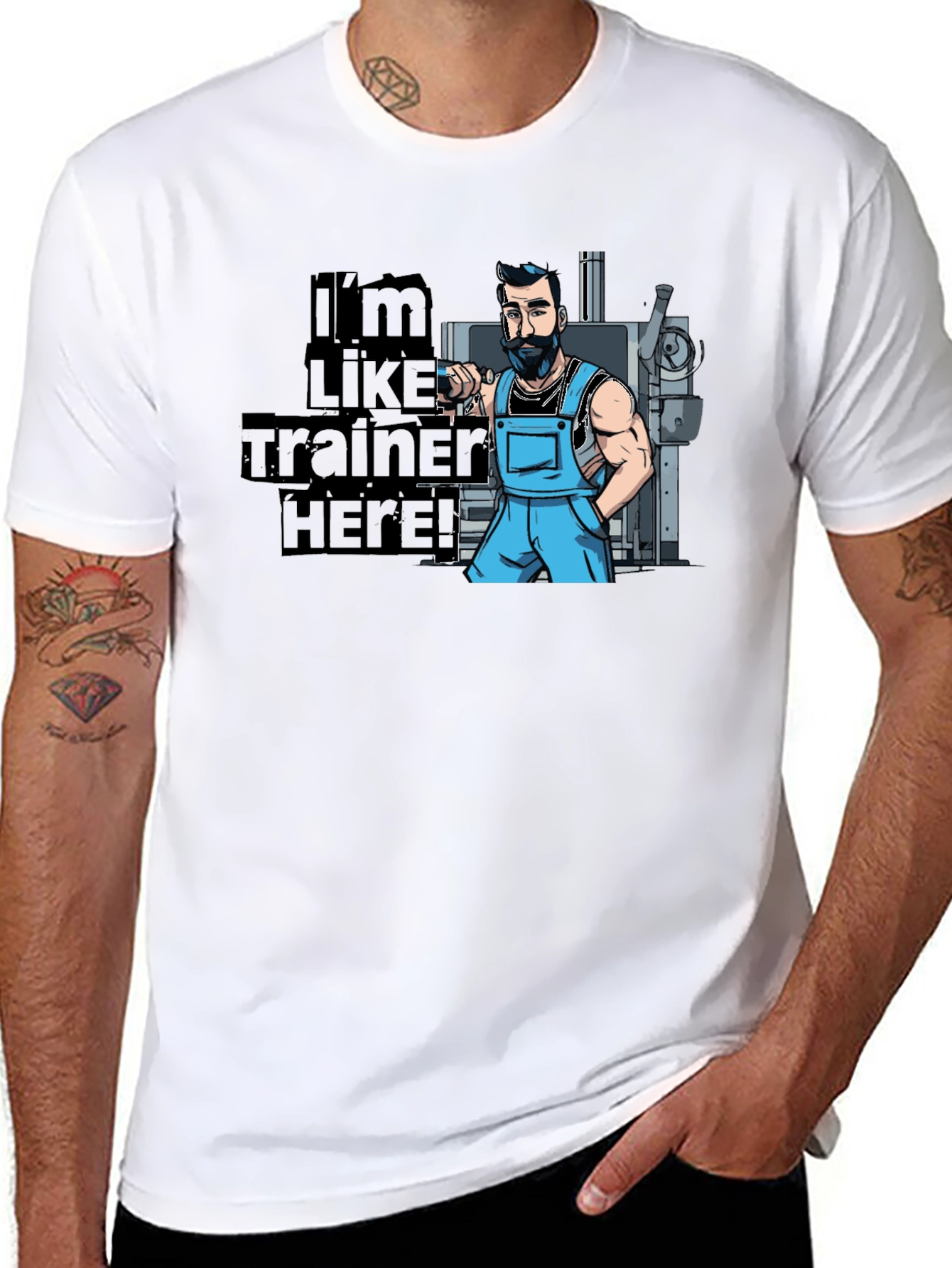 Im Like Trainer Here! Black Graphic T-Shirt