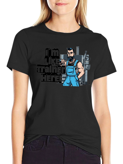 Im Like Trainer Here! Black Graphic T-Shirt