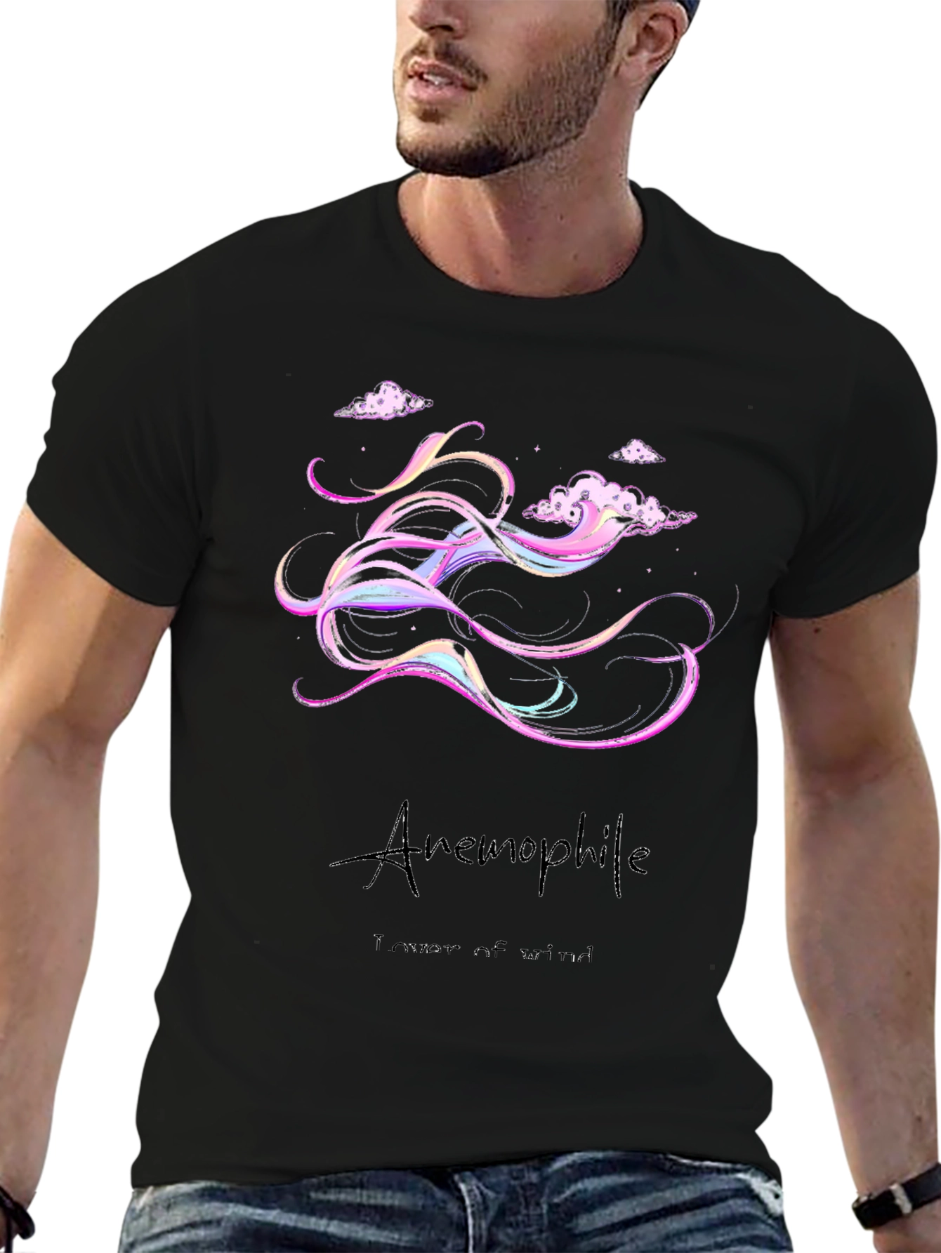 Anemophile T-Shirt: Dreamy Wind Design Soft Cotton
