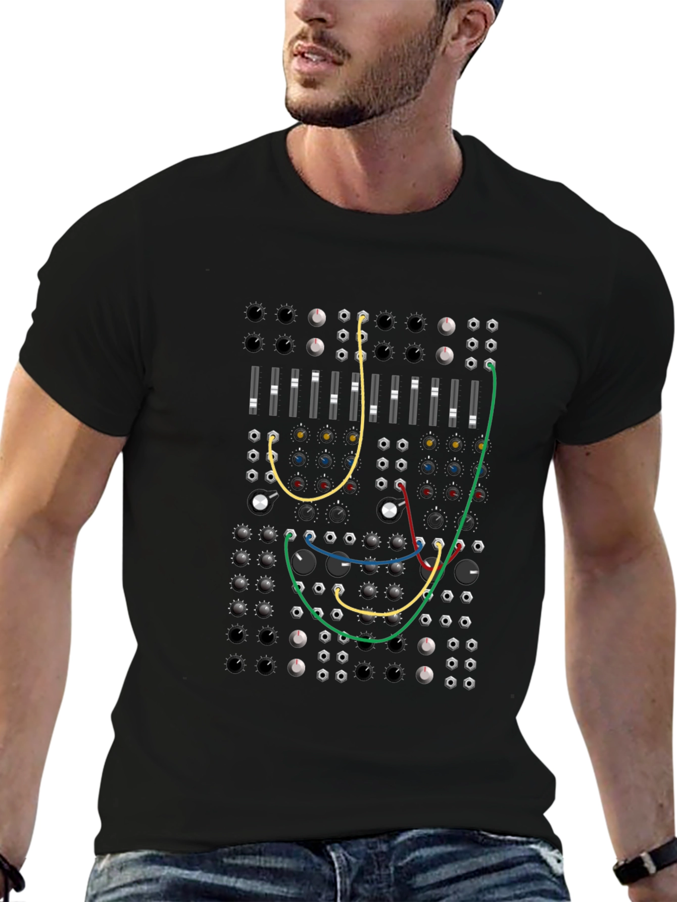Modular Synth Graphic T-Shirt - Black