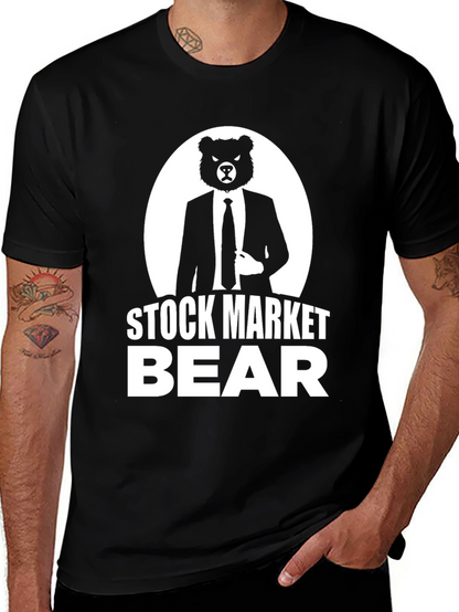 Stock Market Bear Graphic T-Shirt