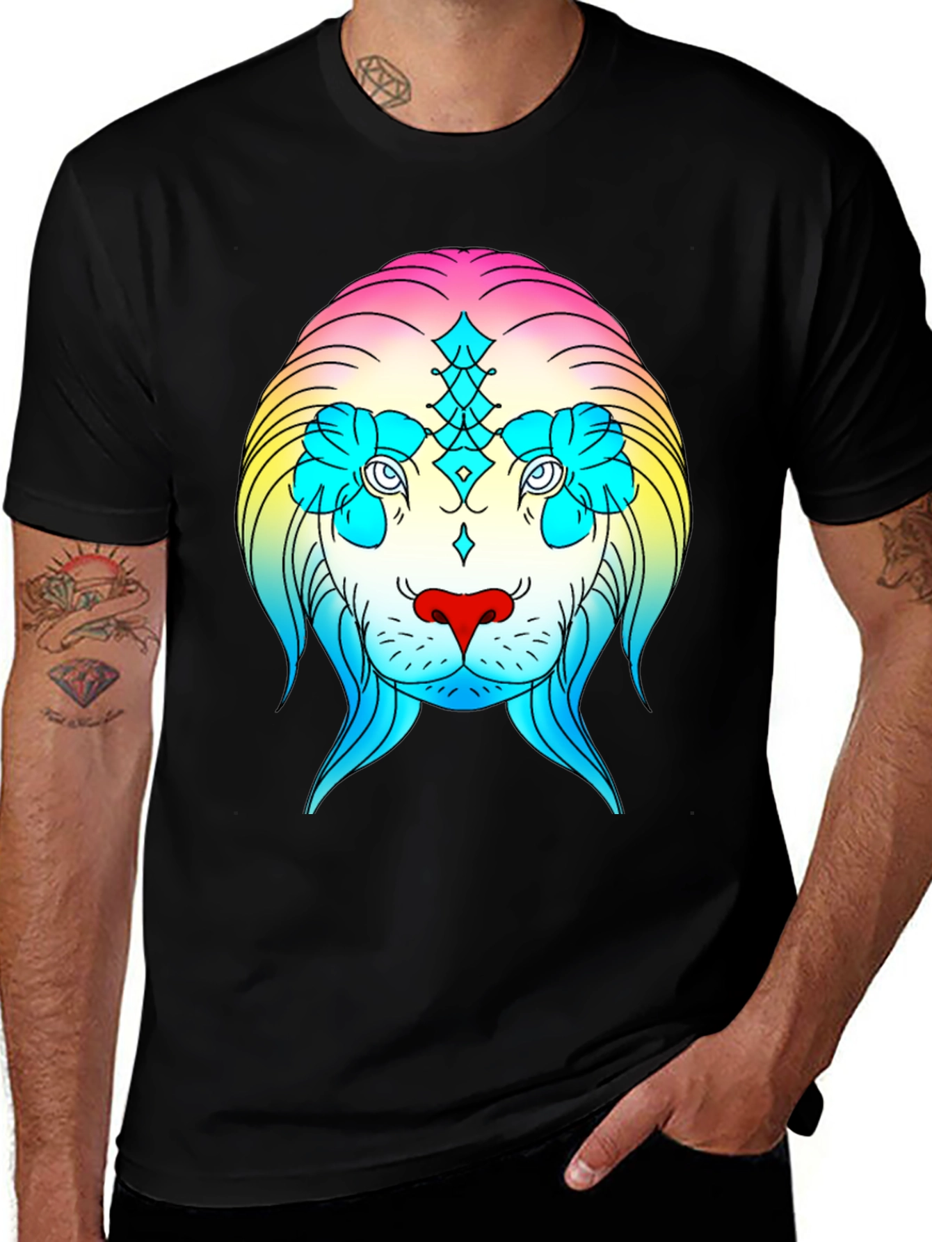 Rainbow Lion Graphic Tee - Stylish Streetwear