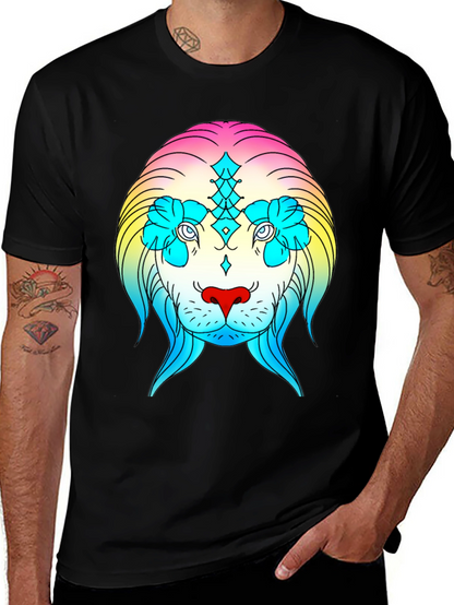 Rainbow Lion Graphic Tee - Stylish Streetwear