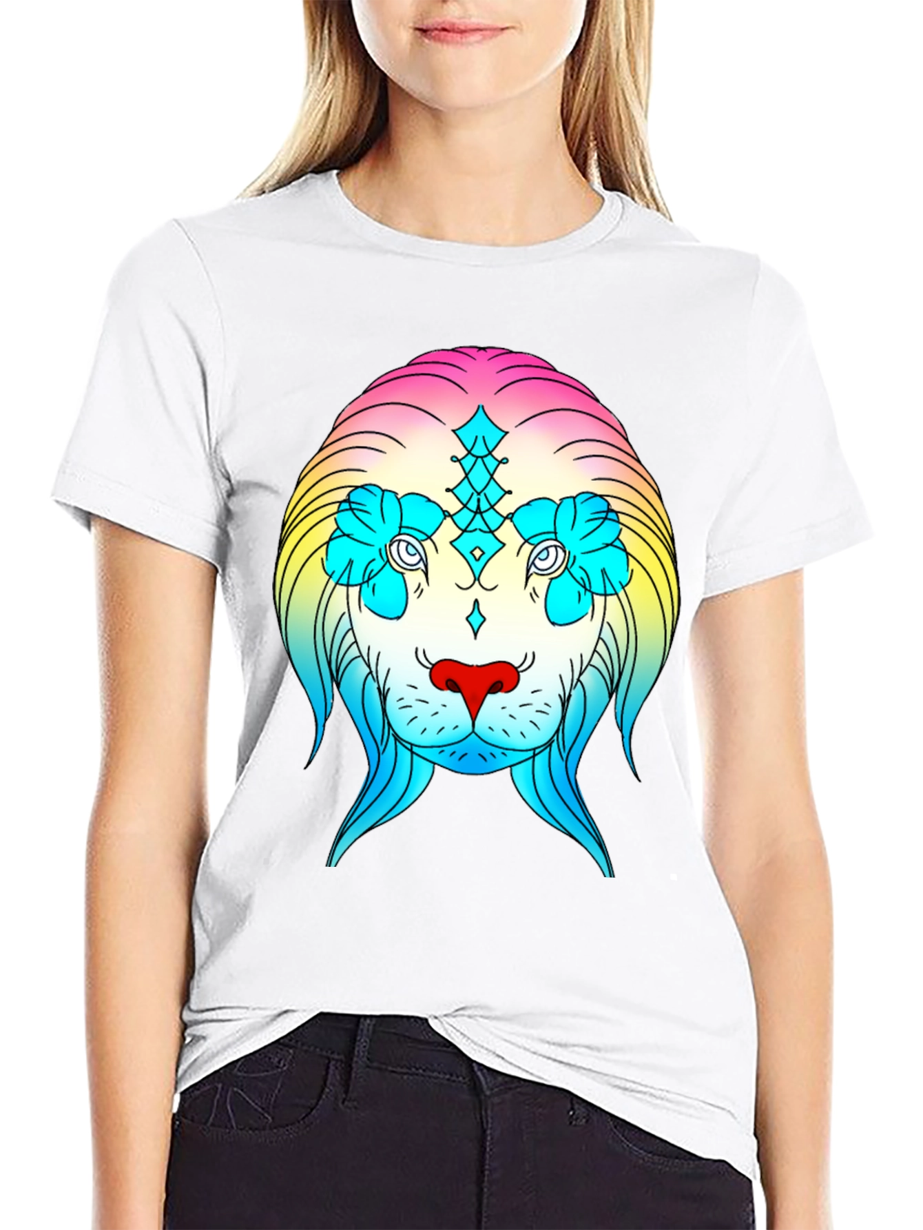 Rainbow Lion Graphic Tee - Stylish Streetwear